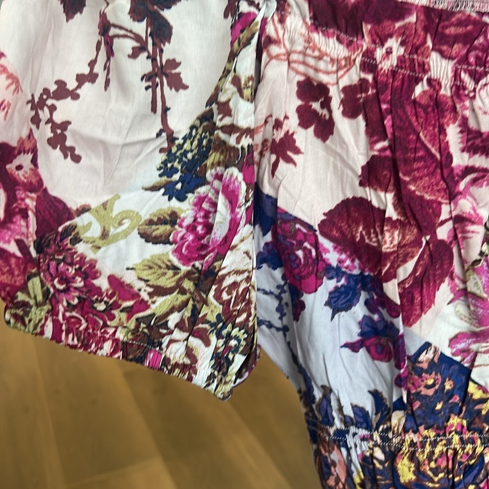 Abel the Label Anthropologie Floral Cropped Cottagecore Off Shoulders Top Size S - Picture 3 of 10